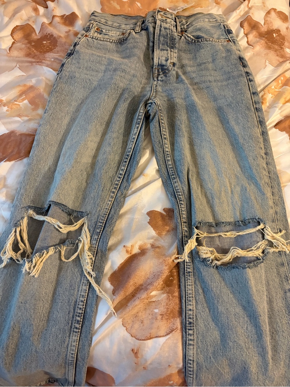 Nordstrom Light Blue Distressed Boyfriend Jeans